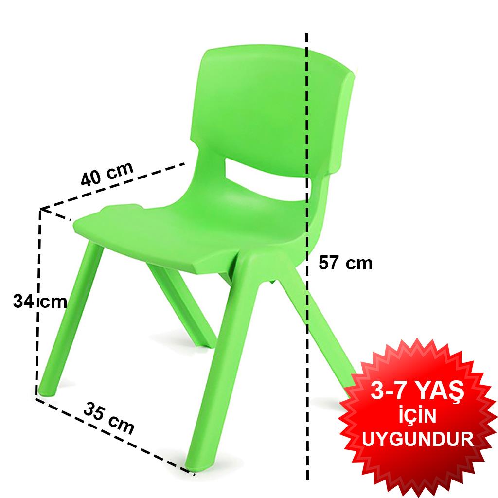 Büyük Şirin Çocuk Sandalyesi Açık Yeşil 2li Paket 3-7 Yaş İçin
