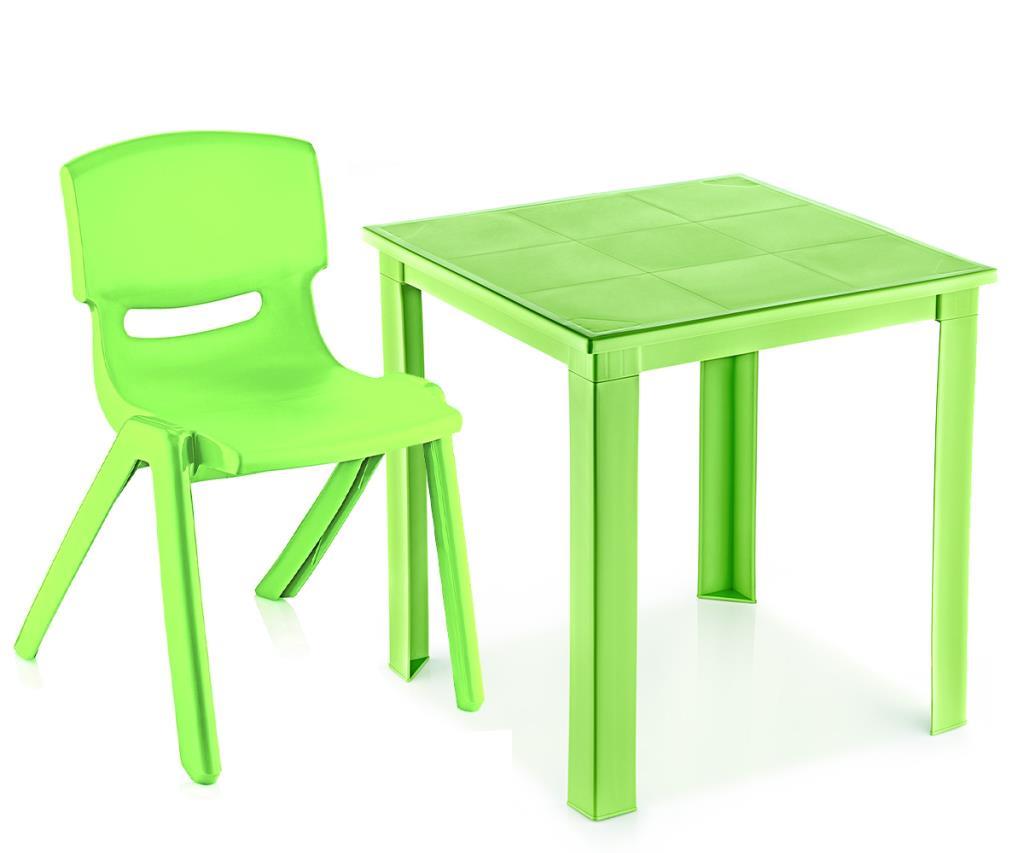 Çocuk Masa Sandalye Takımı Açık Yeşil H50 3-7 Yaş