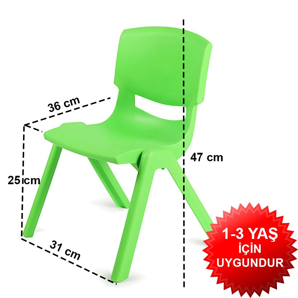 Çocuk Masa Sandalye Takımı Yeşil Alfabe 1-3 Yaş İçin
